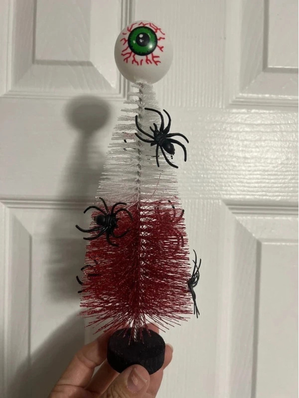 Halloween Bottle Brush Tree with Eye-Ball Topper